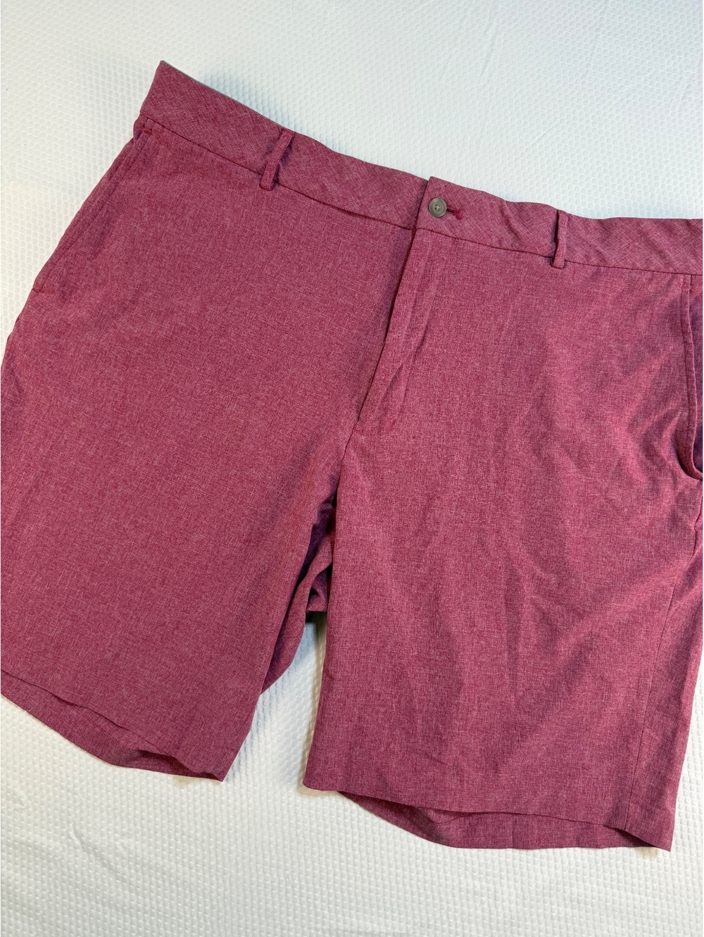 Walter Hagen Mens 42 Perfect 11 Heather Golf Shorts Red Pink Stretch Preppy
